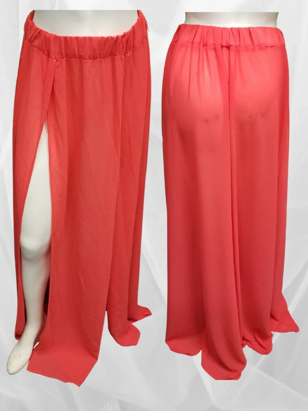 Tie Dye Kimono & Coral Skirt Set Beach Cover Up